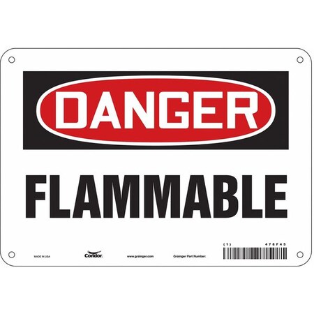 Danger Sign,10" Wx7" H,0.032" Thickness, 478F45