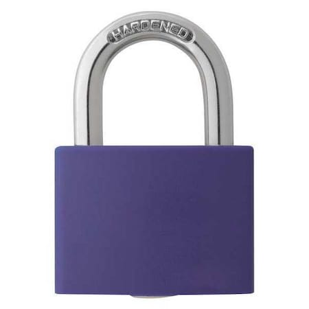 Lockout Padlock, Keyed Alike, Aluminum, Purple, 1 in Shackle Height, 1 5/16 in Body Width