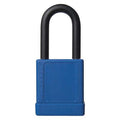 Lockout Padlock, Keyed Different, Aluminum, Blue, 1 1/2 in Shackle Height, 1 9/16 in Body Width