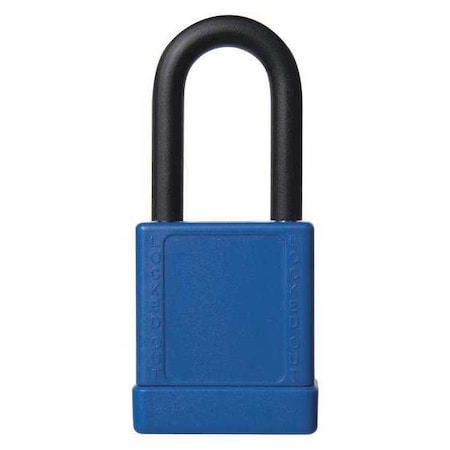 Lockout Padlock, Keyed Different, Aluminum, Blue, 1 1/2 in Shackle Height, 1 9/16 in Body Width