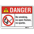 Danger Sign, 7" H, 10" W, Non-PVC Polymer, Vertical Rectangle, English, LCU4-0136-ED_10x7