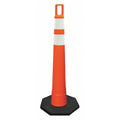 Traffic Cone, Meets MUTCD Requirements, 42 in Cone Height, Orange, Temporary, Grabber Top