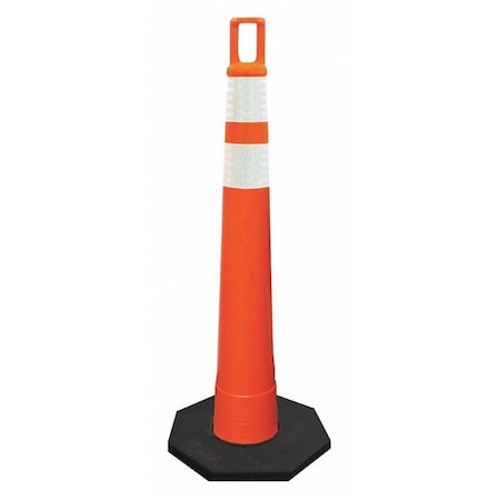 Traffic Cone, Meets MUTCD Requirements, 42 in Cone Height, Orange, Temporary, Grabber Top