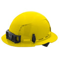 BOLT Yellow Full Brim Vented Hard Hat w/4pt Ratcheting Suspension - Type 1, Class C