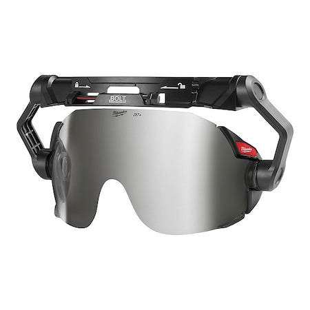 Face Shield, Silver Visor, 5 in Height, Locking Detents Suspension