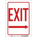 Exit Sign, Vinyl, 7" W, 10" H, Exit, White