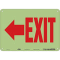 Exit Sign, Plastic, 10" W, 7" H, Exit, White