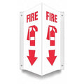 High Visibility Safety Sign, 12 in Height, 7 1/2 in Width, PETG, V-Shape Projection, English