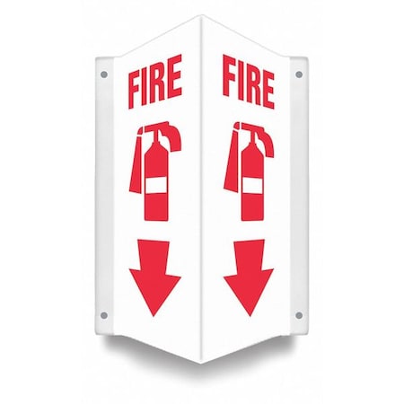 High Visibility Safety Sign, 12 in Height, 7 1/2 in Width, PETG, V-Shape Projection, English