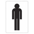 RESTROOM MAN Symbol only, 7 in W x 10 in H, Horizontal Rectangle, Non-PVC Polymer, LCU1-0168-ED_7x10