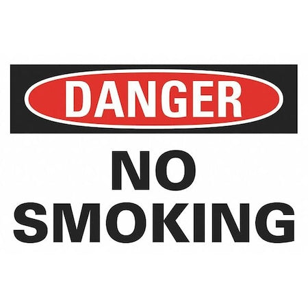 No Smoking Sign, 7" H, 10" W, Non-PVC Polymer, Vertical Rectangle, English, U1-1025-ED_10x7