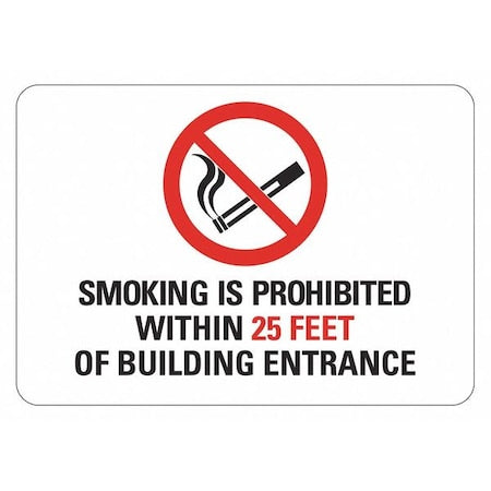 No Smoking Sign, 7" H, 10" W,  Vertical Rectangle, English, LCU1-0036-NA_10x7