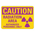 Radiation Sign, 7 in H, 10 in W, Aluminum, Vertical Rectangle, LCU1-0015-NA_10x7