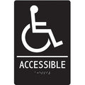 No Header, ACCESSIBLE, 6 in W x 9 in H, Vertical Rectangle, ABS Plastic