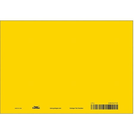 Blank Sign, 10" W, 7" H, No Text, Vinyl, Yellow