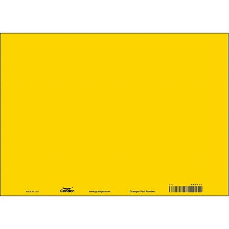Blank Sign, 14" W, 10" H, No Text, Vinyl, Yellow