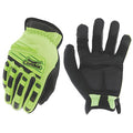 Condor Hi-Vis Mechanics Impact Gloves, Cotton Palm, Polyester Back, 8, High-Visibility Green