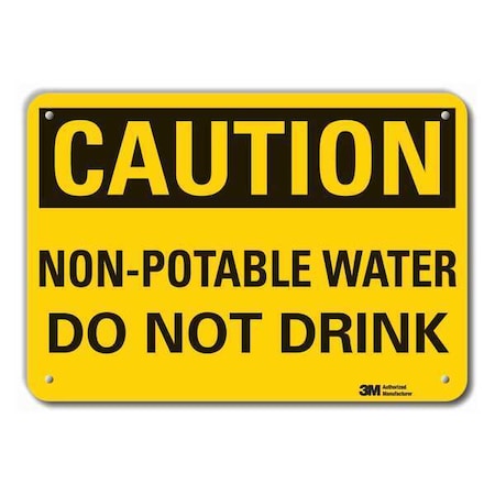 Caution, Non-Potable Water Do Not Drink, 10 in W x 7 in H, , Plastic, LCU3-0325-NP_10x7