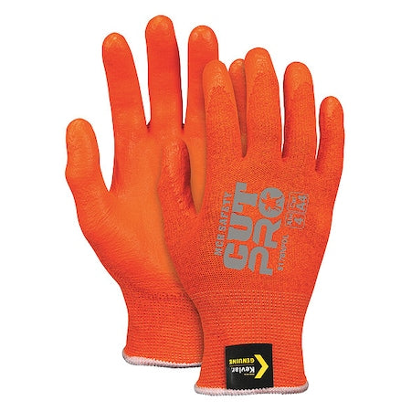 Hi-Vis Cut-Resistant Coated Gloves, Cut Level A4 ,Dipped ,Foam Nitrile ,Smooth ,2XL 1 PR
