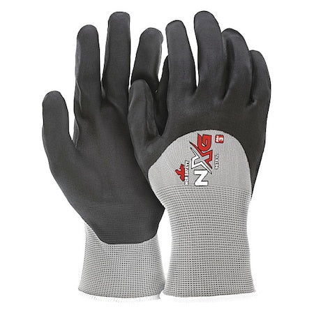 Coated Gloves, Foam Nitrile, Foam, 3/4 Dip, 0 Abrasion Level, Gray, XL (10) 1 PR