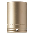 1/2 in Drive Impact Socket 1 in Size Hex Deep Depth, Natural
