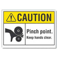 Caution Sign, 5 in Height, 7 in Width, Reflective Sheeting, Horizontal Rectangle, English