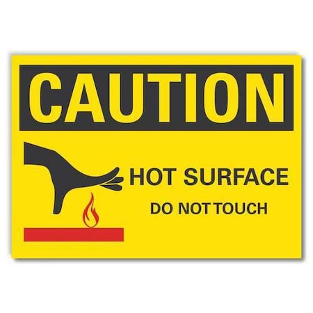 Caution Sign, 5 in H, 7 in W, Reflective Sheeting, Horizontal Rectangle, English, LCU3-0147-RD_7x5