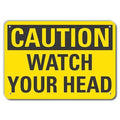 Caution, Watch Your Head, 14 in W x 10 in H, Horizontal Rectangle, Aluminum, LCU3-0240-RA_14x10