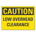 Caution, Low Overhead Clearance, 7 in W x 5 in H, Reflective Sheeting, LCU3-0282-RD_7x5