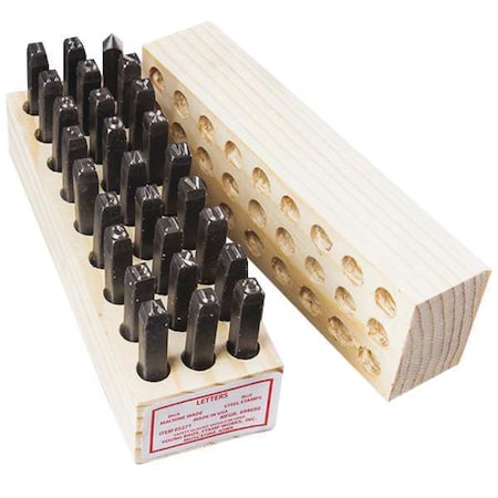 Steel Stamps Set,2-5/8" Shank L,Steel, 6271