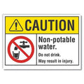 Non-Potable Water Do Not Drink., 5 in W x 3 1/2 in H, Horizontal Rectangle, LCU3-0082-RD_5x3.5