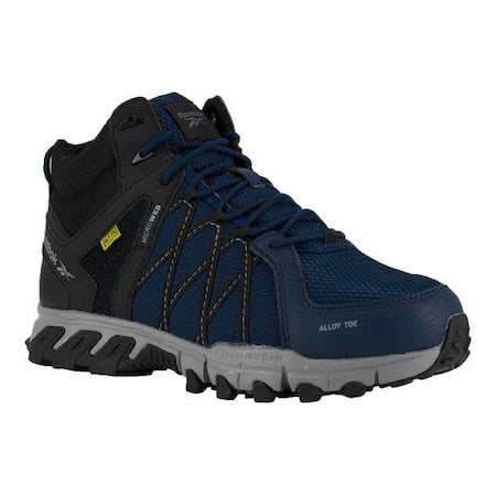 Men's Athletic High-Top Shoe, 10 Leather, Mesh Upper, Alloy Toe, Oxford H, Blue, RB3400