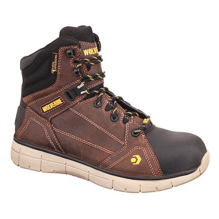 Men's 6-Inch Work Boot, 10, CarbonMAX Toe, 6 in H, Brown, W10797