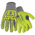 Hi-Vis Cut-Resistant Impact Coated Gloves, Cut Level A4 ,Nitrile ,Sandy ,3XL 1 PR
