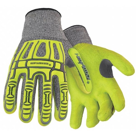Hi-Vis Cut-Resistant Impact Coated Gloves, Cut Level A4 ,Nitrile ,Sandy ,3XL 1 PR
