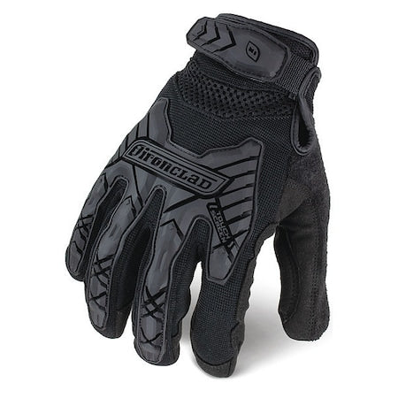 Tactical Touchscreen Glove, Nylon Palm, 9" Length, Hook-and-Loop Cuff, Full Finger, Black, Size 3XL