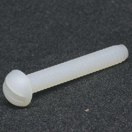 #4-40 x 3/8 in Slotted Round Machine Screw, Plain Nylon 6/6, 50 PK