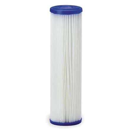 Pleated Filter Cartridge, 10 gpm, 50 Micron, 2-5/8" O.D., 9 3/4 in H