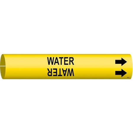 Pipe Marker,Water,Yellow,3/4 to 1-3/8 In