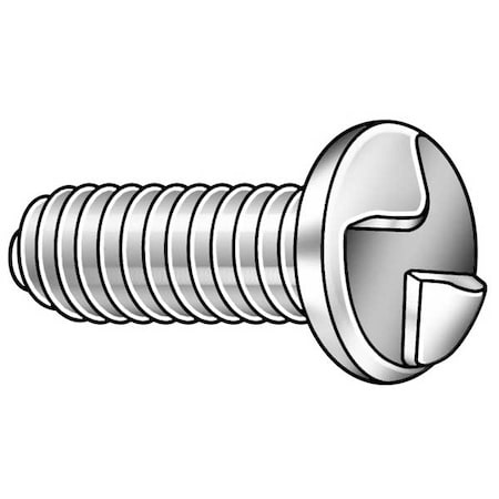 #10-32 x 1-1/4 in One-Way Round Tamper Resistant Screw, Plain Finish, 18-8 Stainless Steel, 25 PK