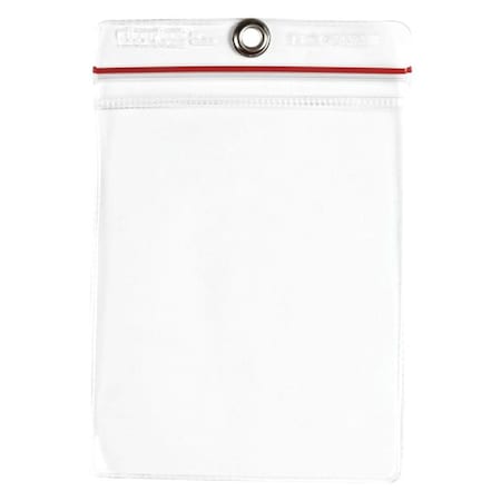 Tag Envelope, Vinyl, 6 1/2 in H x 4 1/2 in W, Clear, 10 PK
