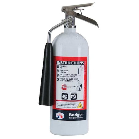 Fire Extinguisher, 5 lb Capacity, Class BC ,UL Rating5B:C ,Carbon Dioxide 9 sec, Discharge Time:
