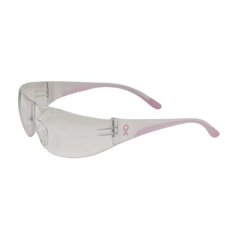 Eva, Safety Glasses, Anti-Fog & Anti-Scratch, Clear Lens, Clear, Pink Frame, Frameless