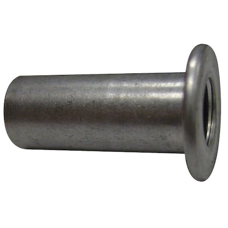 Rivet Nut, #6-32 Thread Size, 0.325 in Flange Dia., 0.438 in L, Aluminum, 100 PK