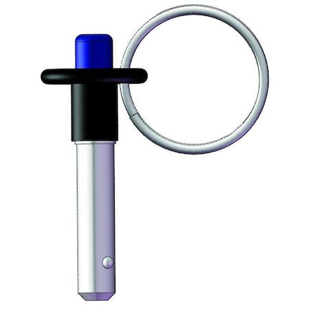 Button Handle Lock Pin w/Ring,3,1/2,SS