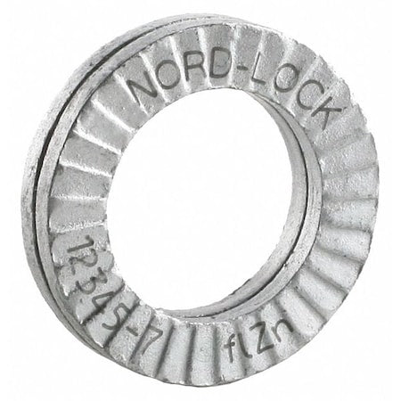Wedge Lock Washer, For Screw Size 7/16 in Steel, Advanced Corrosion Resistance Finish, 10 PK