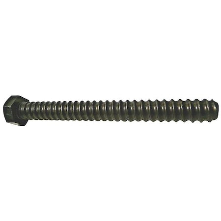 Grade 2, 1/2"-6 Coil Bolt, Plain Steel, 6 in L, 5 PK