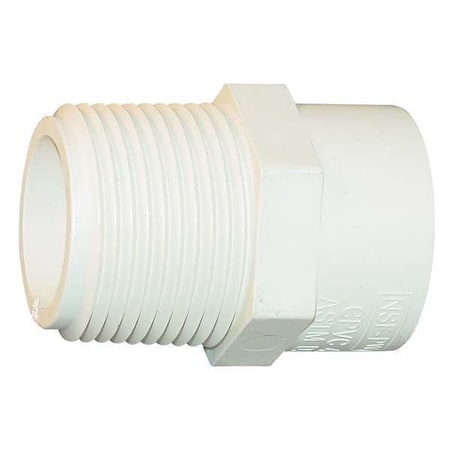 CPVC Male Adapter, CTS, Schedule SDR-11, 1-1/4" Pipe Size, MIP x CTS Socket Hub