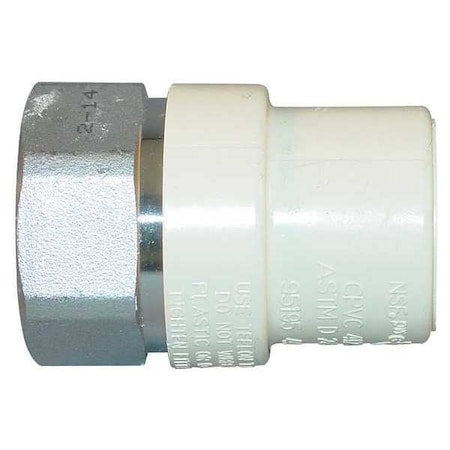 CPVC Transition Female Adapter, CTS, Schedule SDR-11, 3/4" Pipe Size, FNPT x CTS Hub