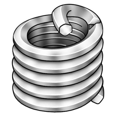 Tanged Helical Insert, Free-Running, 1/4"-28 Thrd Sz, 18-8 Stainless Steel, 10 PK